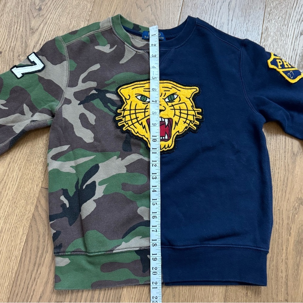 Polo Ralph Lauren Boys Crewneck Sweatshirt - Size M 10-12, Navy Blue, Camo - EUC - Picture 6 of 8